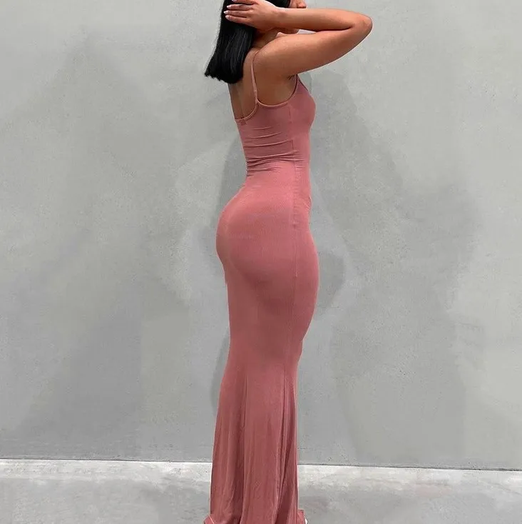 2023 New Summer Y2K Clothing Beach Bandage Sundress Cotton Casual Long Maxi Slip Skims Dress Ribbed Bodycon Knitted Women Adults