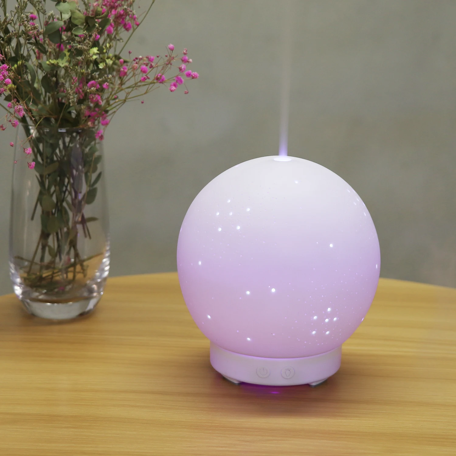 Ceramic Essential Oil Aromatherapy Diffuser Ultrasonic Air Humidifier With  Night Light Cool Mist Maker Humidifier