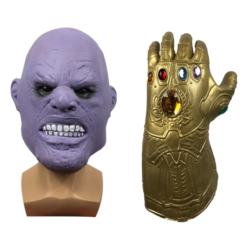 Movie Infinity War Cosplay Thanos Marvel Mask Latex Superhero Halloween Party Masks