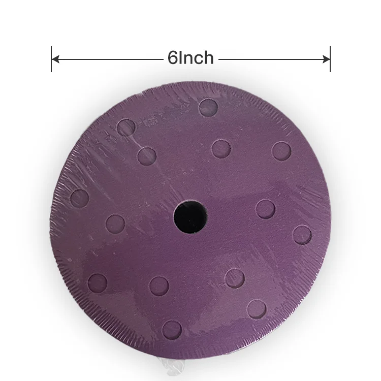 P240 purple sandpaper disk 6inch 15 holes ceramic dry sanding disc pads abrasive sand paper