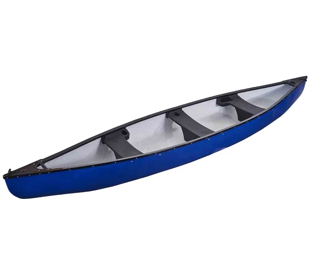 High quality 4.88m  Plastic Canoe fishing kayak with 3 plastic seat