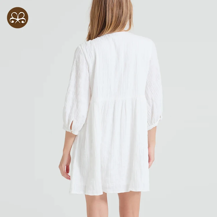 New Arrival Summer Sexy Deep V neck Balloon Sleeve Custom Capri Breastfeeding Dress