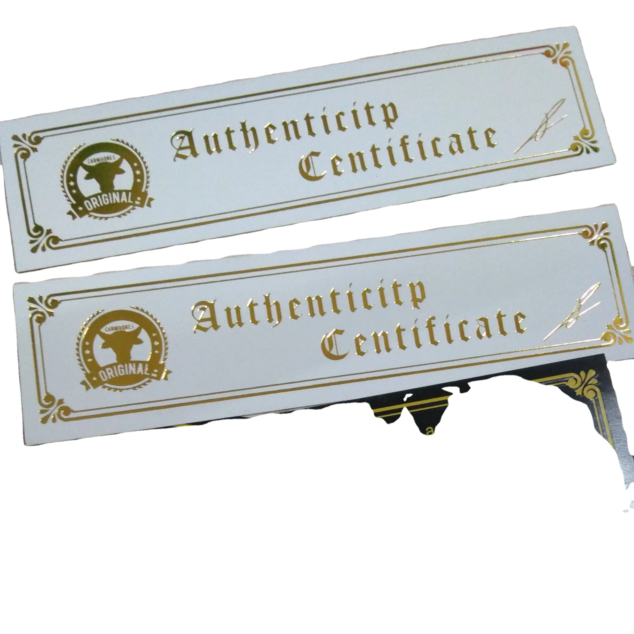 Custom anti-counterfeiting hot stamping hologram fiber paper certificate jewelry authenticity certificate