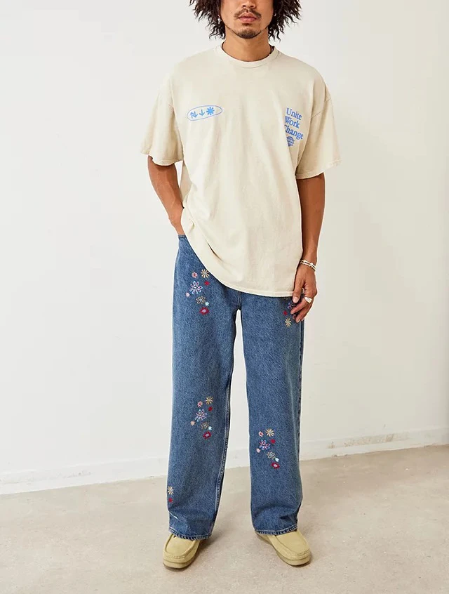 MGOO Boxy Fit Style Daily Wear Custom Water Based Printed Logo T Shirts Cream White Color Mens Tee