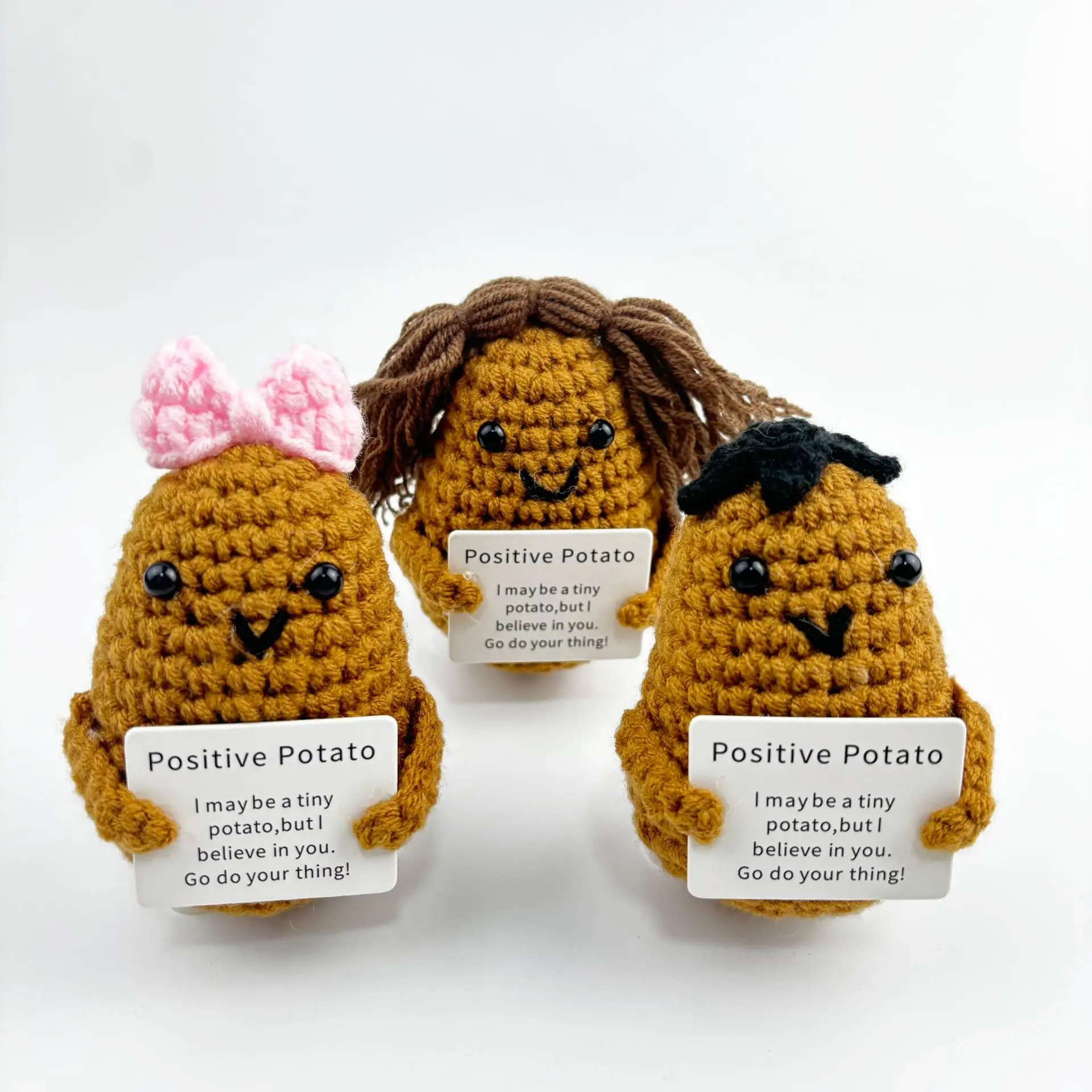 Горячая шерстяная вязаная мини-забавная позитивная кукла-кукла