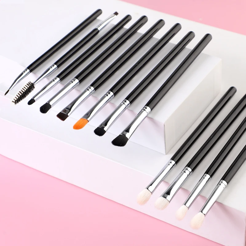 FEIYAN Best Quality Copper Material Custom Private Label Thin Angled Brow Brush 2 In 1 Mascara Eyebrow Brush With Spoolie
