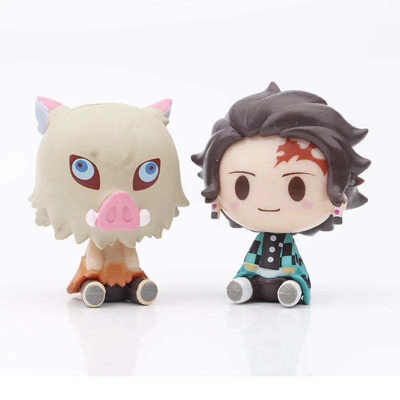 4 Piece/Set Kimetsu No Yaiba Anime Figure PVC Cute Mini Demon Slayer Action Toy Figures