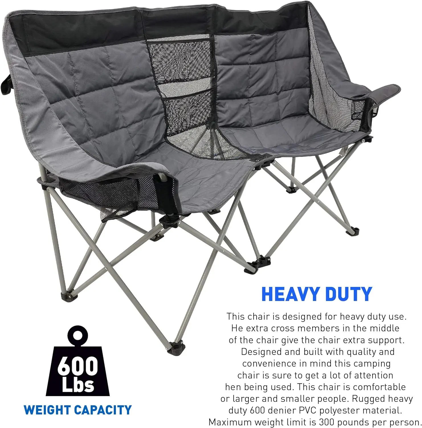 NPOT 2024 New Design Padded Camping Chair,double Love Seat Metal Steel Iron BSCI Camping Kitchen European Outdoor Table 1000pcs