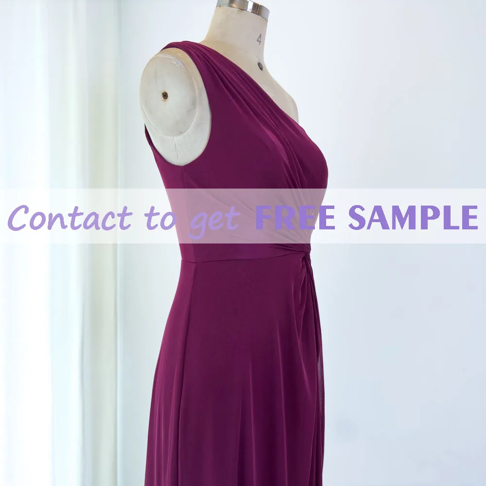 TEENYEE Casual single shoulder Pleated mesh Leg Slit Evening Dress Big Size bridesmaid Gown prom Dresses 2024