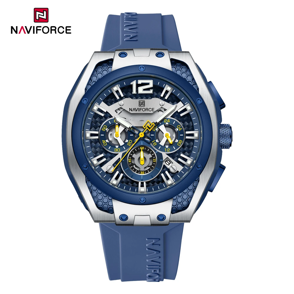 2024 новые модные часы NAVIFORCE для мужчин оригинальные OEM на заказ Скелет оригинальный дизайн силиконовые наручные 24 часа