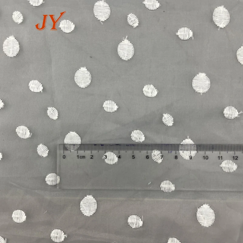 B0504 Special dots pattern Silk Embroidered Organza Chiffon Embroidery Fabric For Dress Made