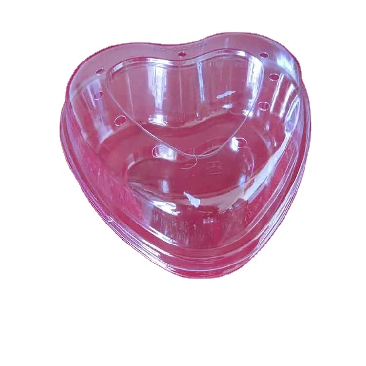 Пользовательский прозрачный контейнер для фруктов ягоды блистер коробка в форме сердца прозрачная