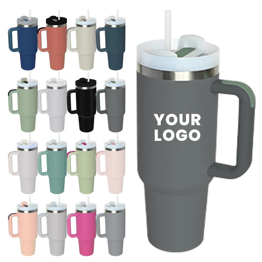 new wholesale 40oz tumbler with handle 30oz 40oz outdoor mugs stainless steel tumblers bulk egg insulated tulip uv tumbler