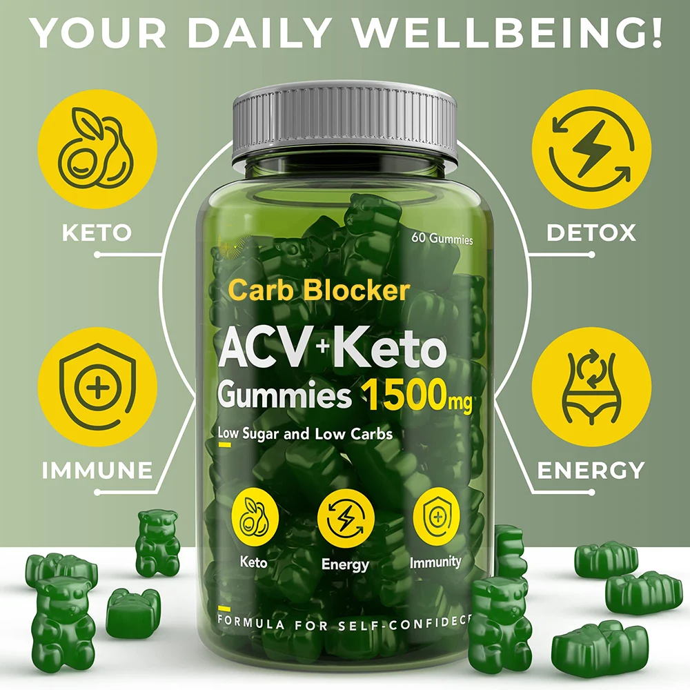 OEM Organic Herbal Natural Fat Loss Carb Blocker Low Sugar Keto ACV Gummies for Weight Health for Men Women