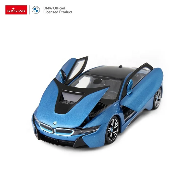 Игрушки из сплава Rastar отлитые под давлением без колеса открывающийся дверной и передний капот модель автомобиля bmw i8 игрушечный автомобиль 1:24