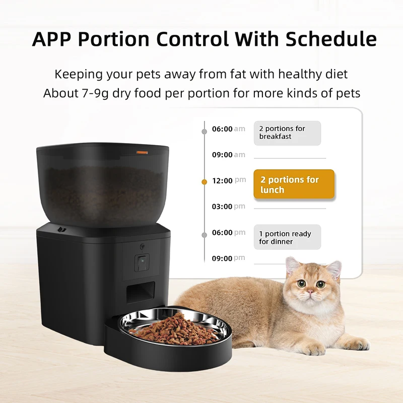 OEM Smart Pet Feeder With Camera Night Vision Wifi Tuya App Control Pet Food Dispenser Automatic Pet Feeder For Cats and Dogs