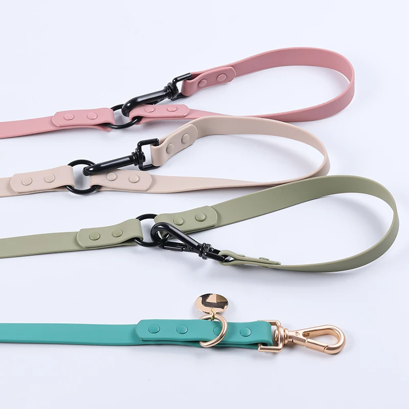 Factory Double Hook Dog Leash Adjustable Pvc Silicone Luxury Custom Color Hands Free Dog Leash