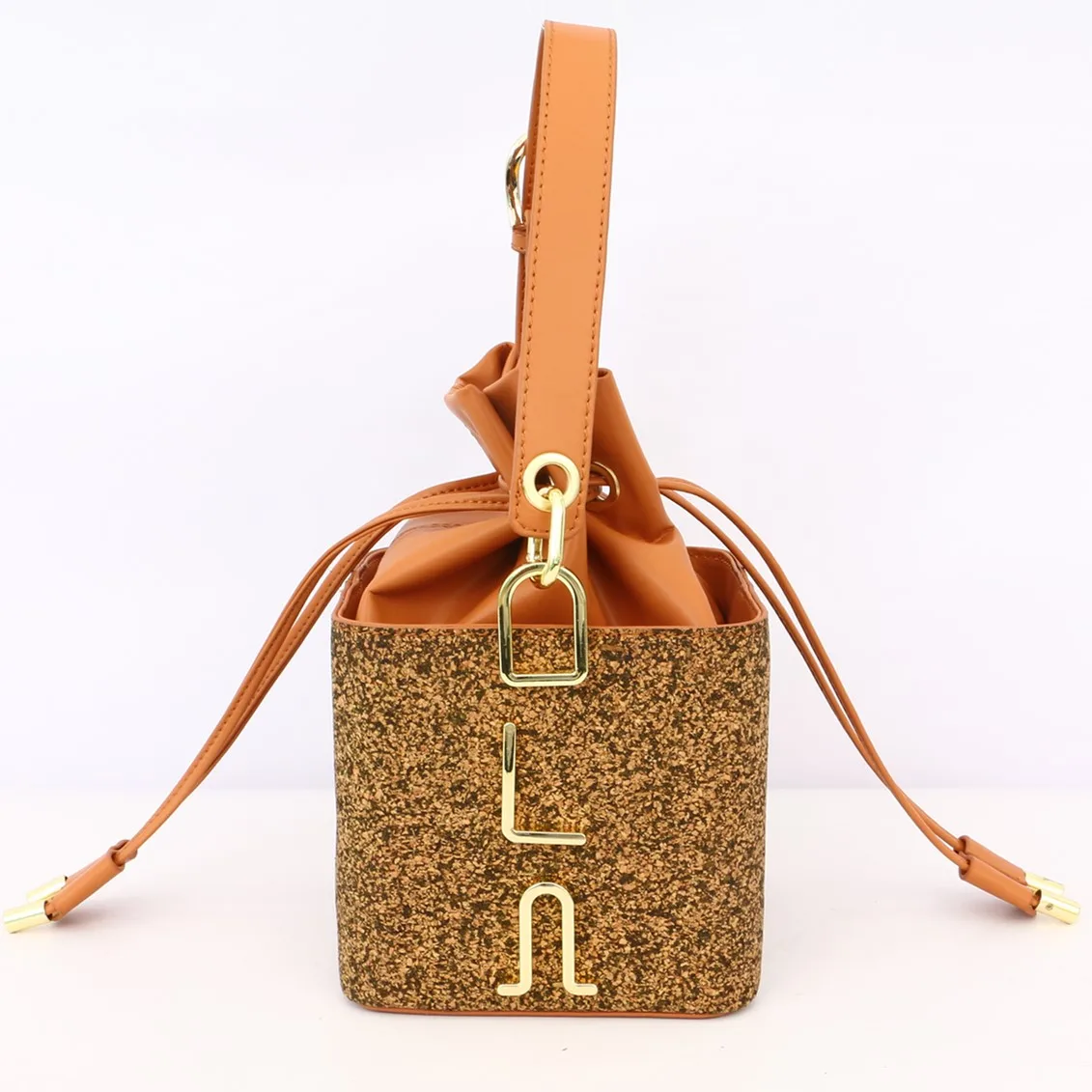 FSC GRS High quality Top grade Environmental Protection coffee grounds square-sahped recycled tea leaves women tote bag
