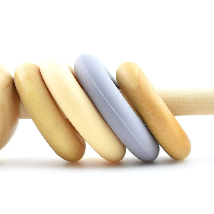 Оптовая продажа по индивидуальному заказу; Одежда; Для детей ясельного возраста детский Деревянный Погремушка Монтессори колокольчики деревянная игрушка-погремушка и сенсорными Прорезыватель для зубов, набор детских игрушек