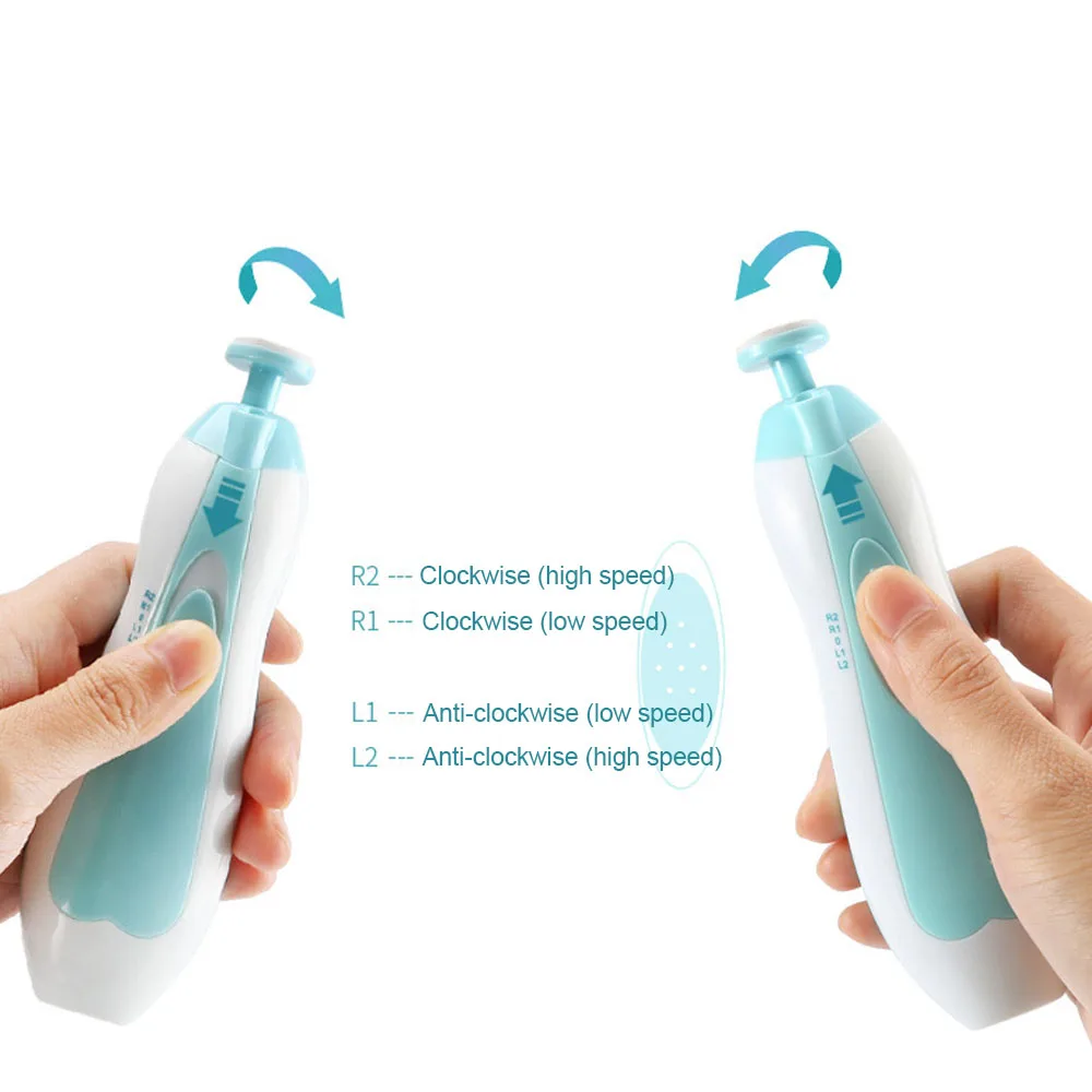 Safe Electric Baby Nail Polish Trimmer Care Kits Kid Adult Toes Finger nails Polisher