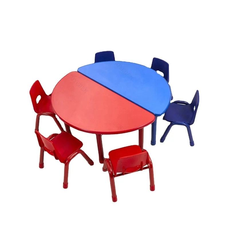 manufacturers colorful wooden half round kids table kindergarten furniture daycare kids school furniture dubai