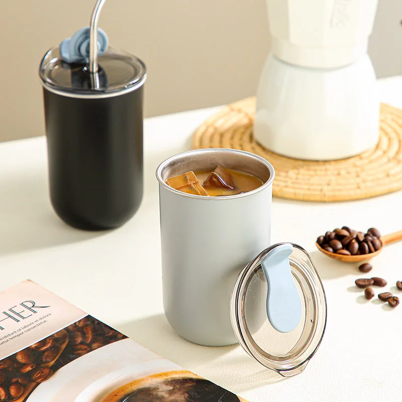 Custom Eco Friendly Reusable 10oz Portable Spill Proof Coffee Cup With Lid Travel Mug 300ml Stainless Steel Tumbler Cups In Bulk