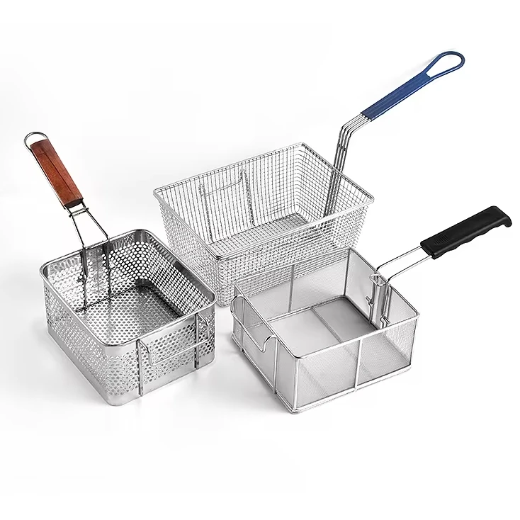Large Capacity Fryer Basket Deep-fried Food High-temperature Heat Resistant Deep Fry Customized Food Grade Fryer Baskets