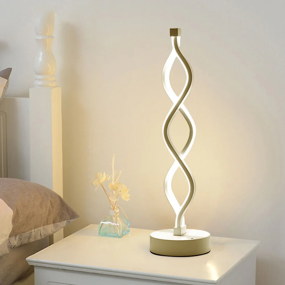 Spiral Wave Curve Design  Bedroom Beside Lamp Home Creative Home Decoration Desk Lamp Lighting
