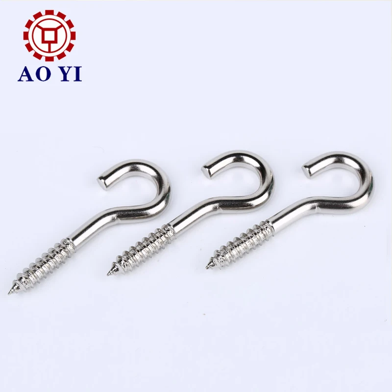 Chinese supplier customized different size cheap self-tapping stainless steel screw eye hook