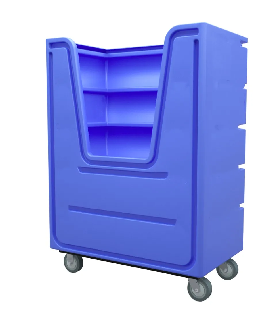 Rotomolded laundry cart plastic laundry trolley