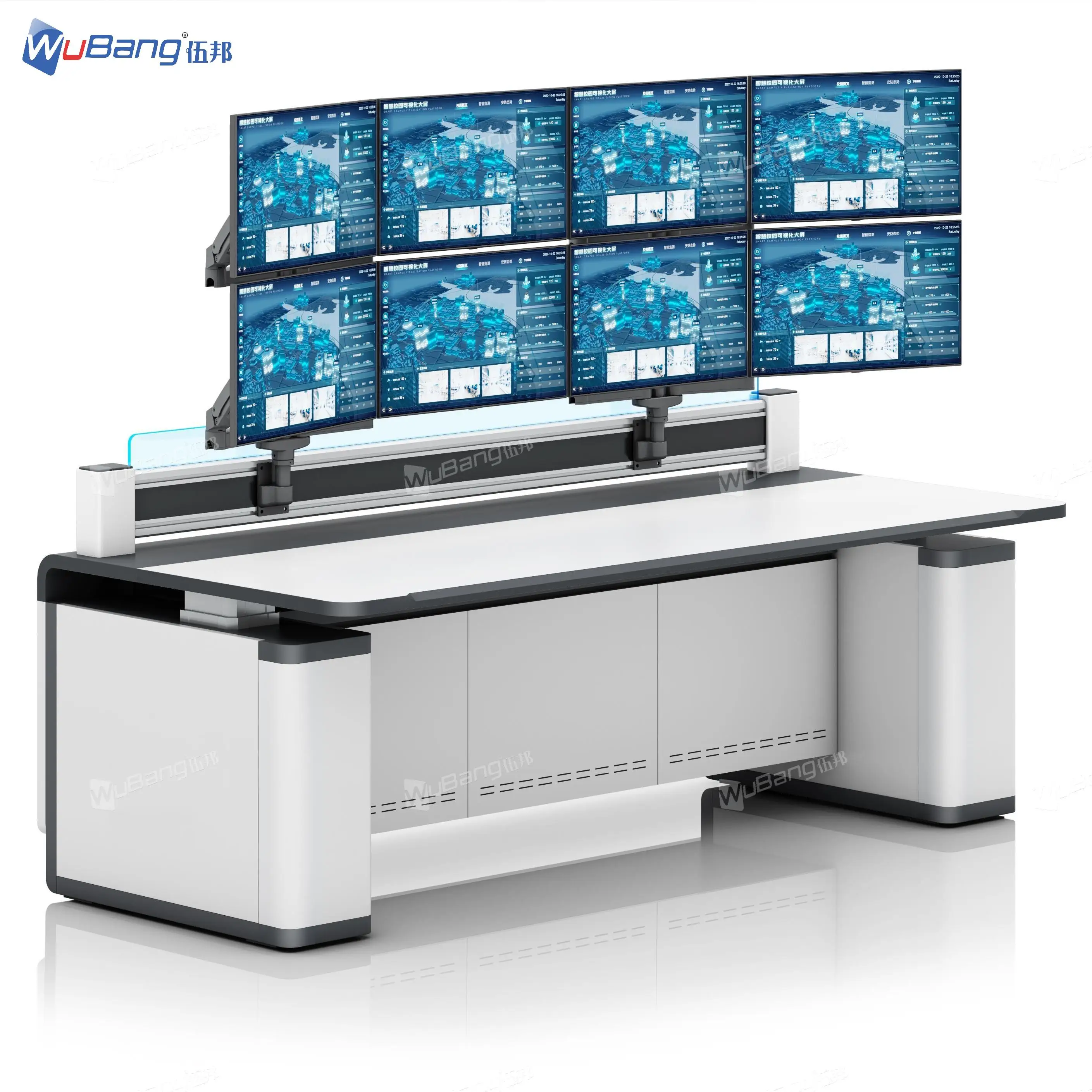 custom operator control room workstation console desk furniture for emergency security monitoring station