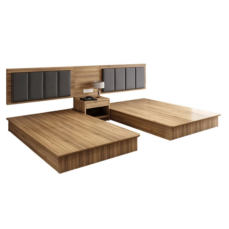 Full set of hotel furniture customized supplier, 5-star hotel apartment bedroom bed furniture set