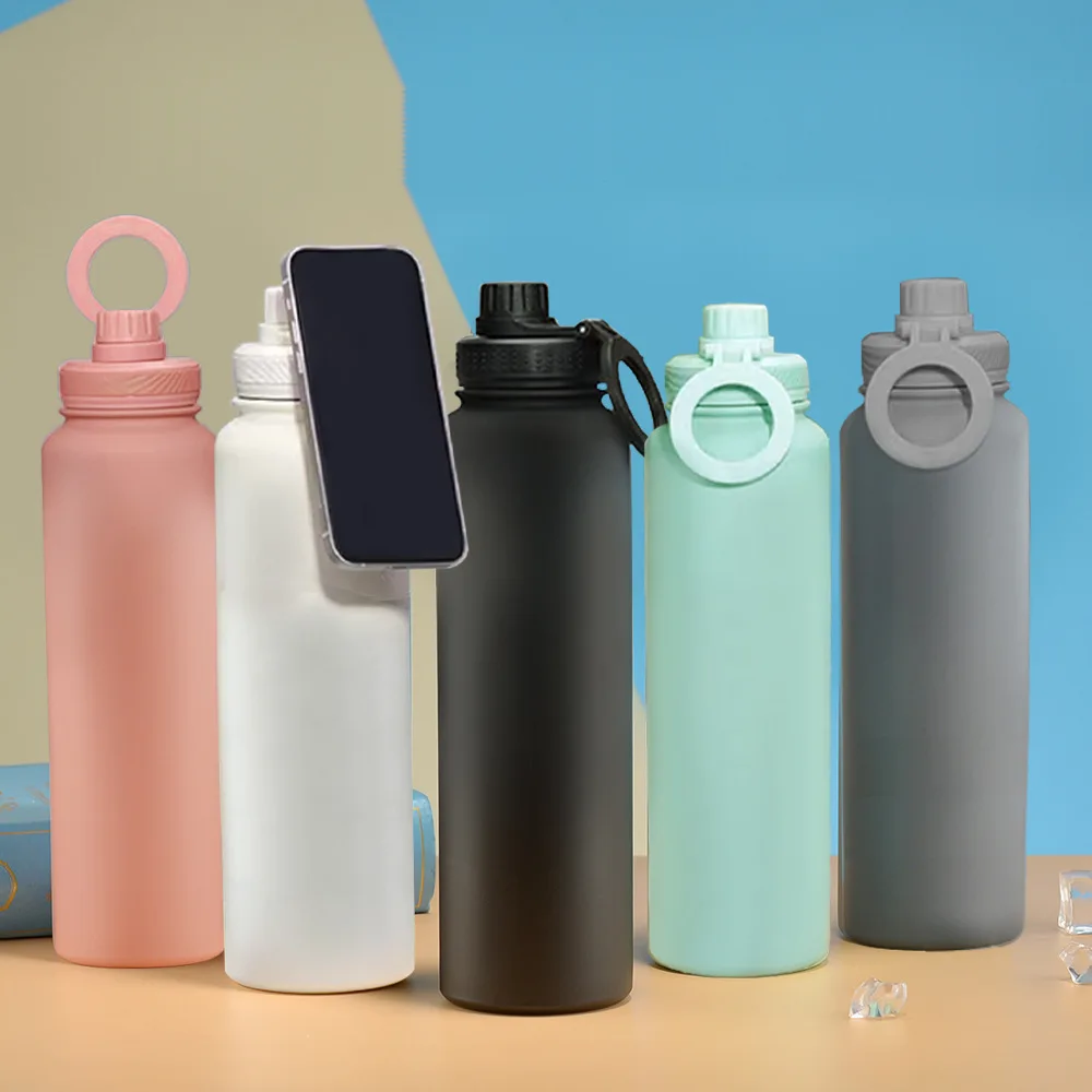 New Magnetic Phone Stand Space Pot Water Cup Outdoor Large Capacity 304 Stainless Steel Vacuum Insulated Cup