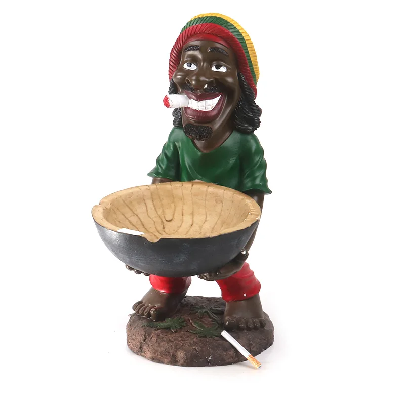 Cross-border new creative character shape bob large resin round ashtray
