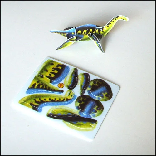 Food grade plastic animal dinosaur 3d puzzle card promotion cheap promotion puzzle