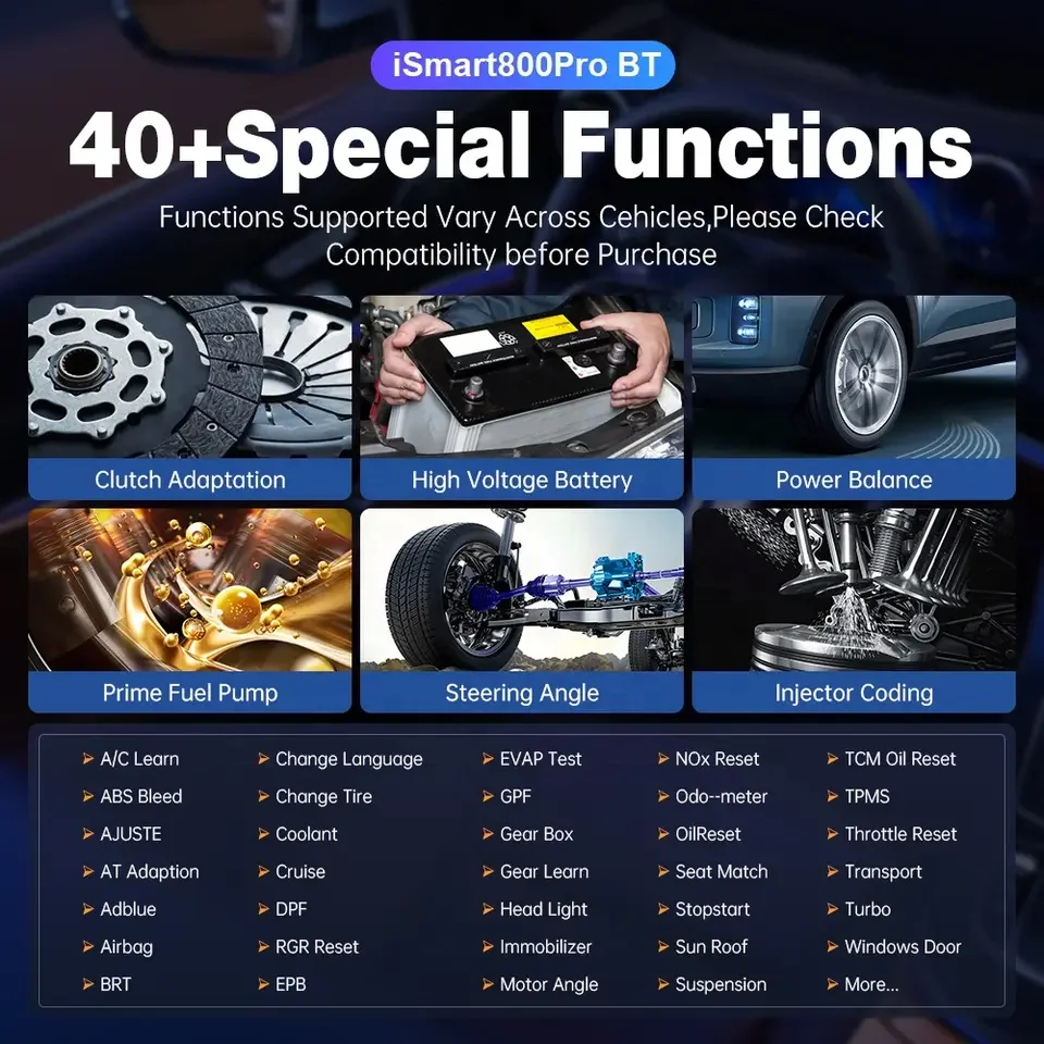 Vident iSmart800 Pro BT All System car Diagnostic Tool Online update OBD2 Code Reader with 40+ Reset Functions Key Programmer