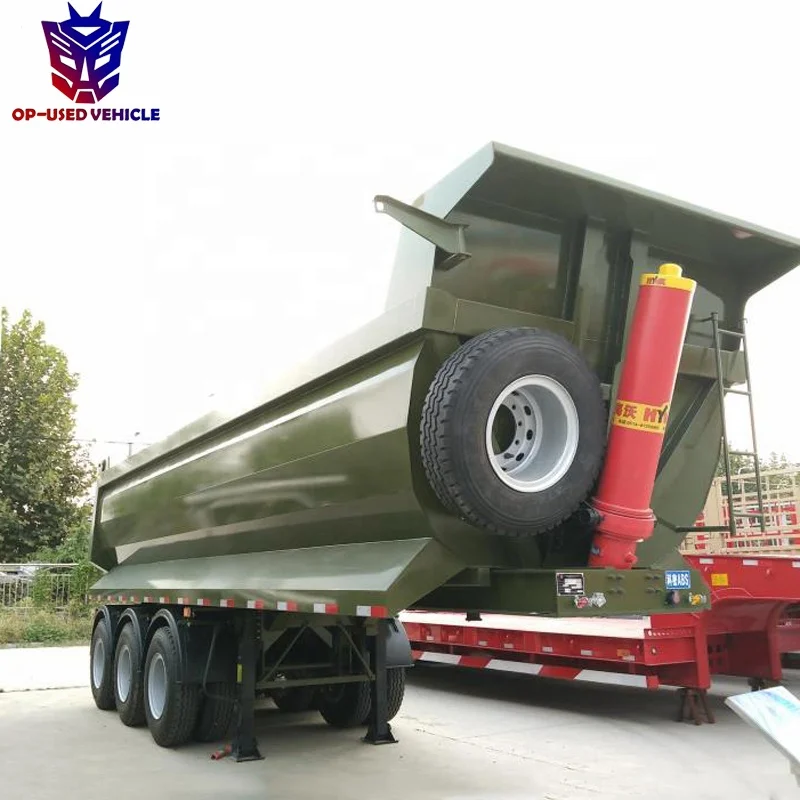 Hydraulic U Shape Rear 60 Cubic 6 Axis Dump Semi Trailer Truck tipping trailer