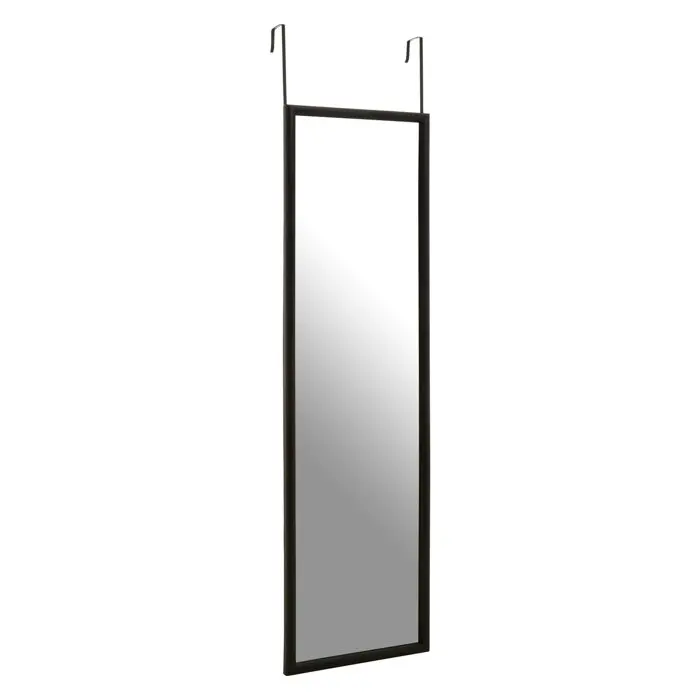 Long Full Body Mirror with Hanger and Shatter Resistant Glass Grey Framed Over the Door Full Length Mirror
