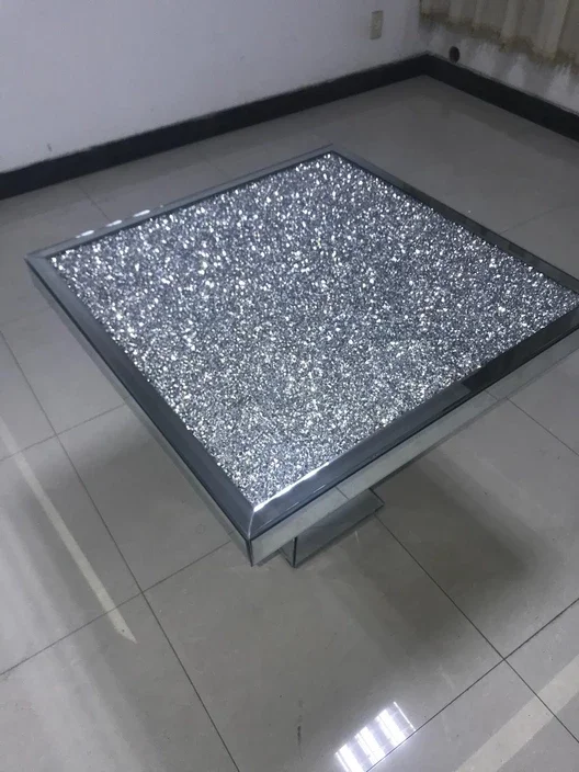 Hot Selling Diamond Crush Furniture Crystal Mirrored Dining Table