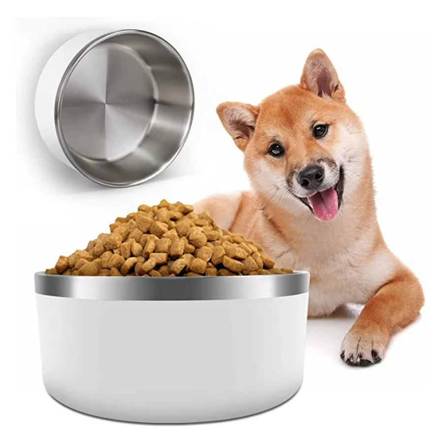 32 oz 64 oz Double Walled Insulated Dog Bowls Vacuum Pet Bowl for Small Medium Large Dogs