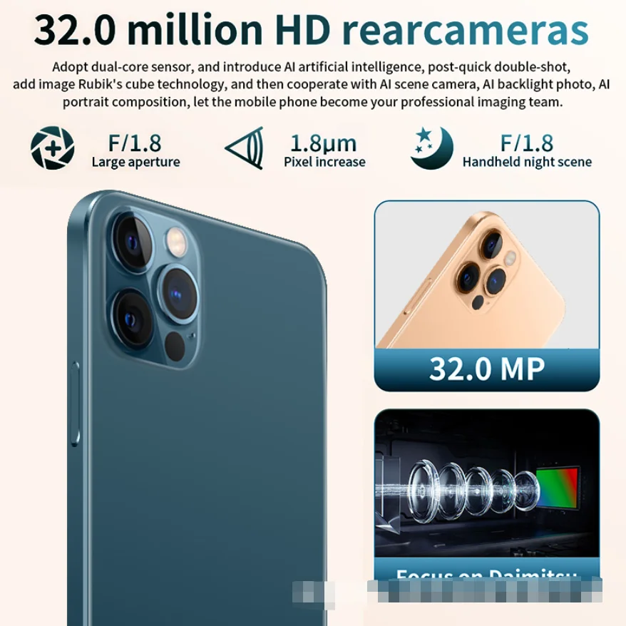  Международная версия i12pro max разблокированный телефон 12 Гб + 512 Восьмиядерный 6 7-дюймовый мобильный Android разблокировка лица