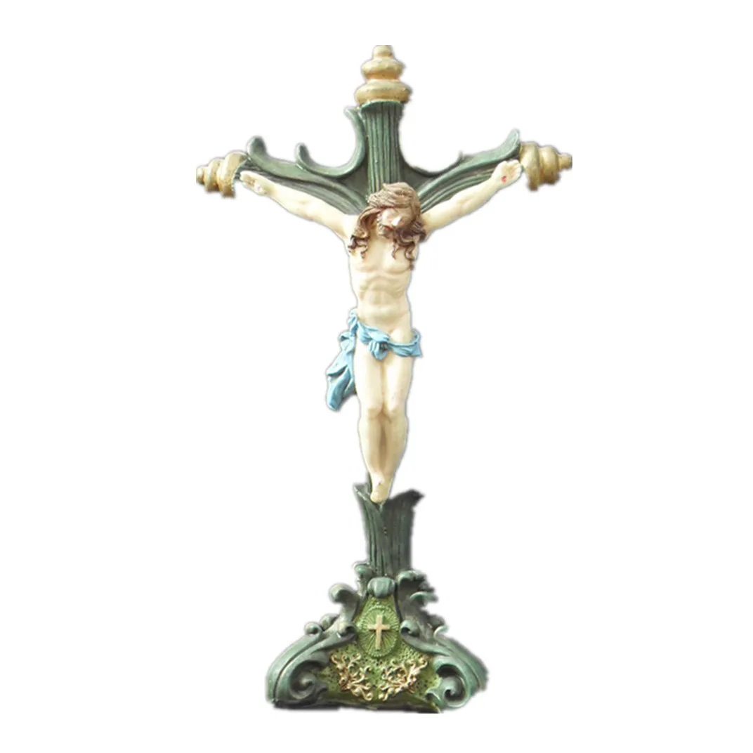 Resinm Artificial Resin Craft Religious Jesus Cross Figurine Statue Souvenir Lady Figurine Handcraft Polyresin Europe 340 G