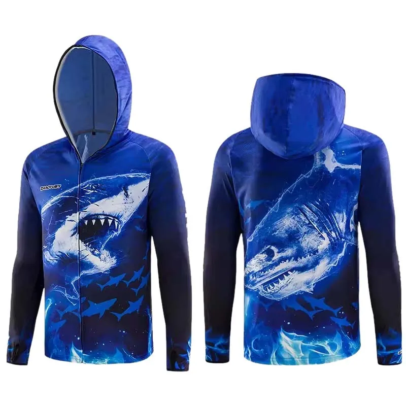 Long Sleeve Seaside Fishing Pants Upf50 Shirt Oversized Fishing Hoodies 3D Printed Graphic Outdoor Fishing Sports Shirt