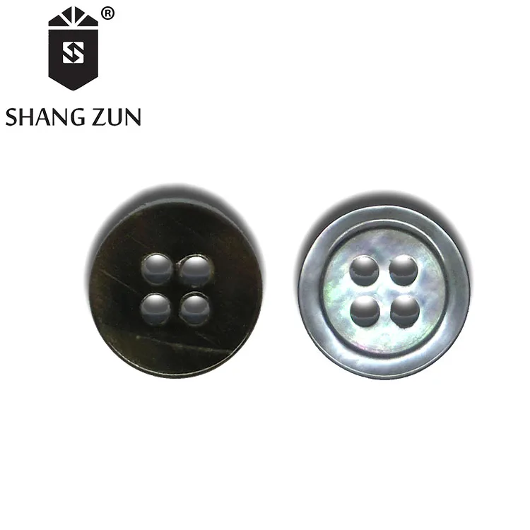 Wholesale custom clothing accessories button 4 hole sweater button natural black butterfly mother of pearl button