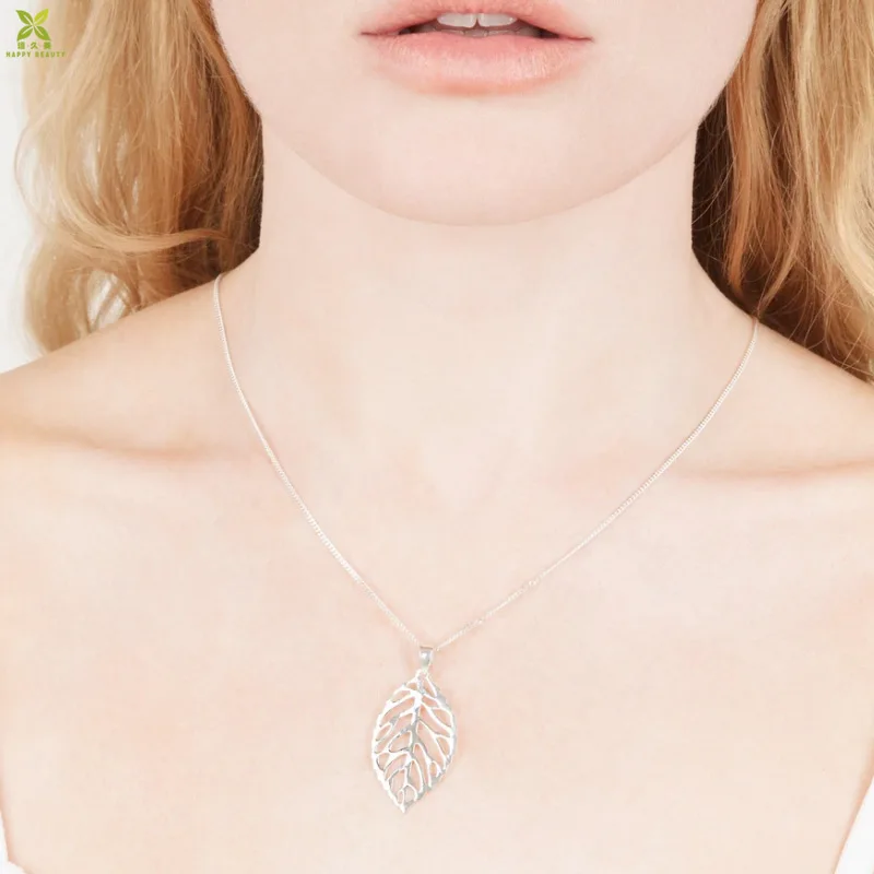 Поставщик Дунгуань серебряные ювелирные изделия ожерелье из стерлингового серебра 925 пробы с листьями для женщин и дам