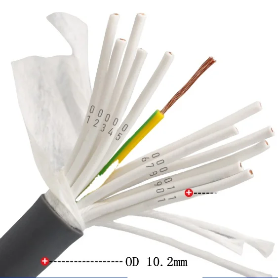 TRVV Cable Multi-core Wire 0.3mm-1.5mm 10-30 Cores High Flexible Drag Chain Cable