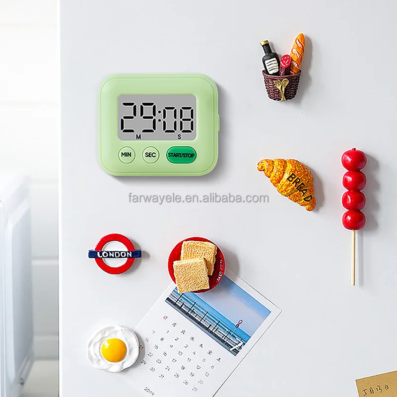 Small Digital Kitchen Cooking Magnet Count Up Down Electronic Timer with Alarm Clock