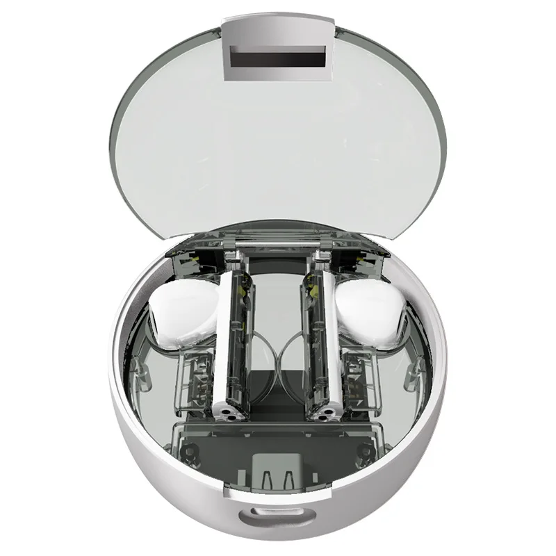 2023 New Arrival Transparent Metal Charging Case Blue tooth 5.3 True Wireless Earbuds In Ear Design Earphone