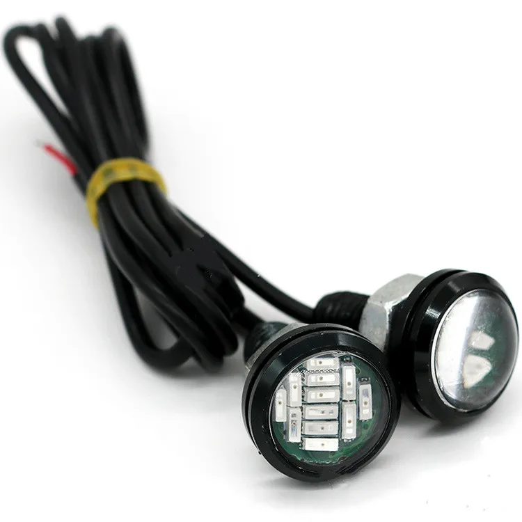 Автомобильные светодиодные лампы 23 мм 12 SMD «Орлиный глаз», автомобильные парковочные сигнальные огни DRL, фонари заднего хода 12 В, красный, синий, белый, янтарный