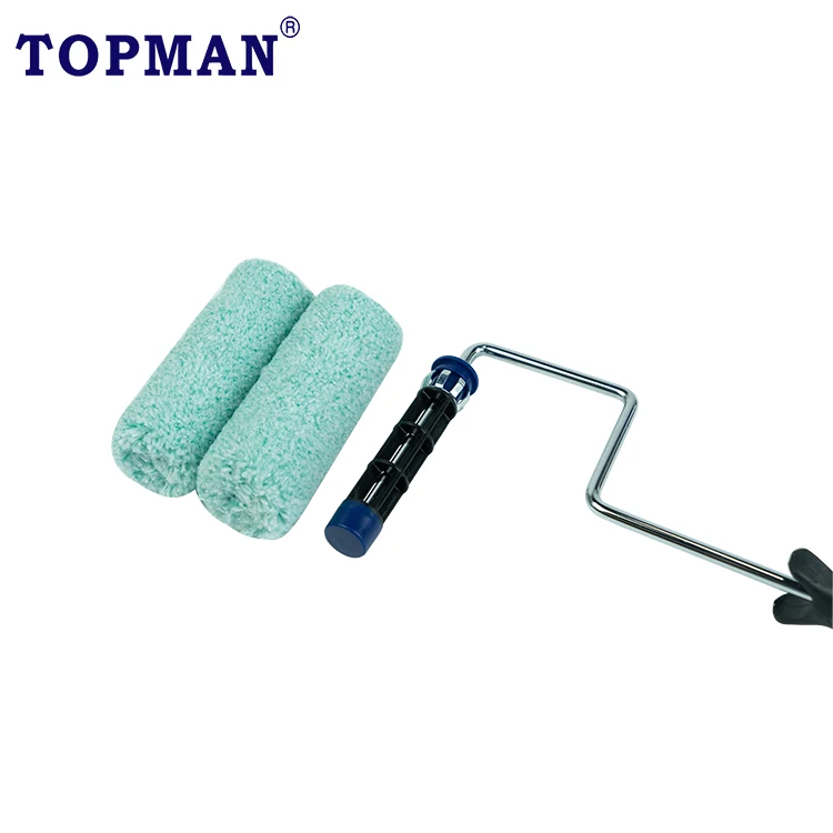 TOPMAN 2 pack 4 inch x 3/8 inch nap premium microfiber highly durable Jumbo Mini Parrot Roller Replacements smooth surface